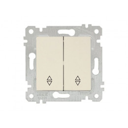 Выключатель проходной 2-клав. (скрытый, без рамки, винт. зажим) кремовый, RITA, MUTLUSAN