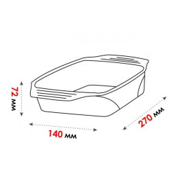 Форма из жаропрочного стекла, 1.8 л, прямоугольная, 270х140х72 мм, PERFECTO LINEA
