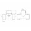 Тройник 3/4" нар.-нар.-нар. с ограничителем, AV Engineering (инд. упак.)