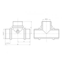 Тройник 3/4" нар.-нар.-нар. с ограничителем, AV Engineering (инд. упак.)
