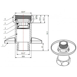 Американка прямая 3/4" вн. х 1/2" нар. ХРОМ, AV Engineering (2 шт. в уп.)