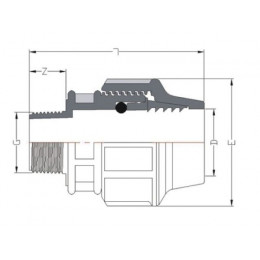 Ниппель ПЭ 32 х 3/4" нар., AV Engineering