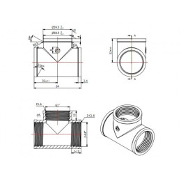 Тройник 1" вн.-вн.-вн., AV Engineering (инд. упак.)