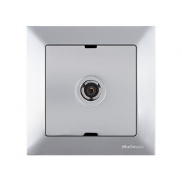 Розетка телевиз. 1-ая (скрытая, с/з, 11dB, переходная) серебро, DARIA, MUTLUSAN