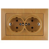 Розетка 2-ая (скрытая,с/з, керамика) дуб, DARIA, MUTLUSAN