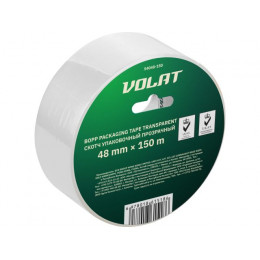 Скотч упаковочный прозрачный 48ммх150м ВОЛАТ
