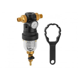 Фильтр самоочищающийся 1/2" нар., с манометром, AV Engineering (инд. упак.)