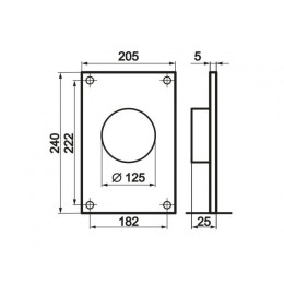 Пластина воздуховода 250 круглых каналов d=125мм с фланцем ZERNBERG