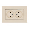 Розетка 2-ая (скрытая, б/з) кремовая, RITA, MUTLUSAN