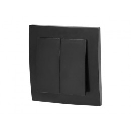 Выключатель 2 клав. (cкрытый, 6А) черный, Стандарт, Юпитер