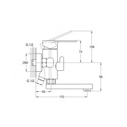 Смеситель для ванны D35-A, серия 390 ECONOCE