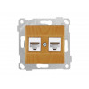Розетка компьютерная 2xRJ45 (Cat6, скрытая, без рамки) дуб, RITA, MUTLUSAN