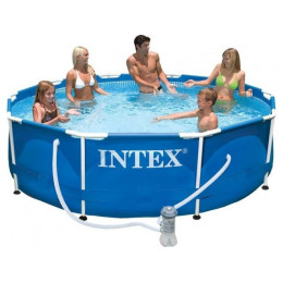 Каркасный бассейн Metal Frame, круглый, 305х76 см + фильтр-насос 220 В, INTEX