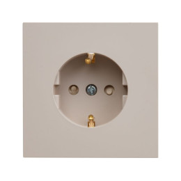 Розетка 1-ая (скрытая, с/з, з/ш) песочная, Carre, BYLECTRICA