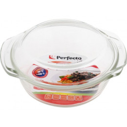 Кастрюля из жаропрочного стекла, 0.7 л, с крышкой, 186х160х79 мм, PERFECTO LINEA