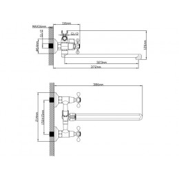 Смеситель для ванны (Lt) вентильный (тип I), AV Engineering