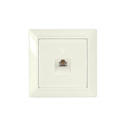 Розетка 1-ая телефонная (скрытая) бежевая, Стиль, Bylectrica