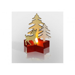 Деревянная фигурка с подсветкой "Олененок в лесу" 9*8*10 см