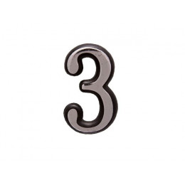 Цифра дверная АЛЛЮР БОЛЬШАЯ пластик "3" хром