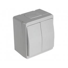 Выключатель 2-клав. (открытый) серый, NEMLIYER, MUTLUSAN