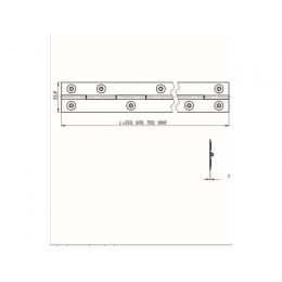 Петля рояльная 500мм, цинк STARFIX
