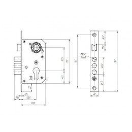 Замок врезной Зенит ЗВ7-60.1 (хром)