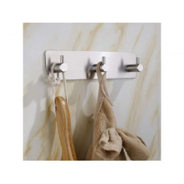 Планка самоклеящаяся 3 крючка PEGASUS, нержавеющая сталь, блистер, PERFECTO LINEA