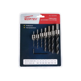 Набор сверл для зенковки 7 шт. (3-10 мм) WORTEX