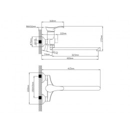 Смеситель для ванны (Lt) D40, серия JAS AV Engineering