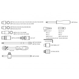 Набор головок и бит 108пр. ТРЕК