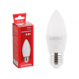 Лампа светодиодная C37 СВЕЧА 9Вт 230В E27 6000K AURORA