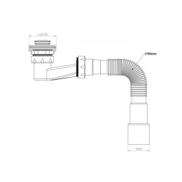 Сифон для душевого поддона с механизмом click-clack,с гибкой трубой 1 1/2" - 40/50мм, AV Engineering