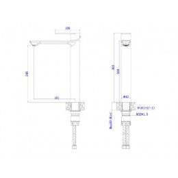 Смеситель для умывальника (SUS 304) D35, серия LES  AV Engineering