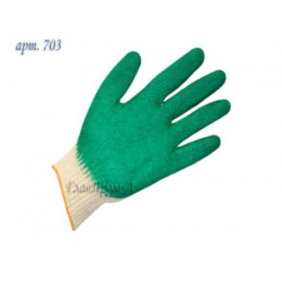 Перчатки х/б, латексное покрытие (одинарный облив), 13кл (мин. риски)