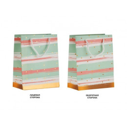 Пакет подарочный с ручками, 23х18х10 см., мятный, серия Emily, PERFECTO LINEA