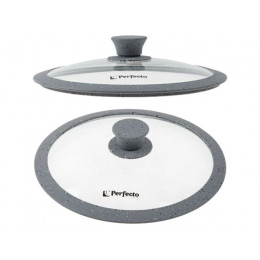 Крышка стеклянная, 240 мм, с силиконовым ободом, круглая, Handy Plus (Хенди Плюс), PERFECTO LINEA