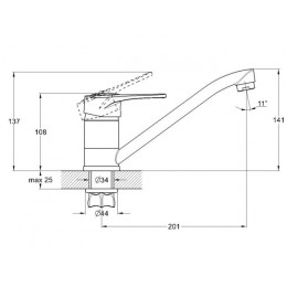 Смеситель для кухни D40-A, серия 350 ECONOCE