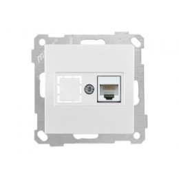 Розетка компьютерная 1xRJ45 (Cat5e) белая, ELITRA, MUTLUSAN