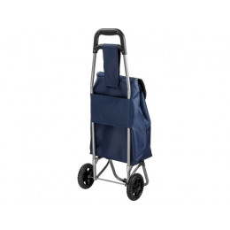 Сумка-тележка хозяйственная на колесах 20 кг, синяя, цветок, PERFECTO LINEA