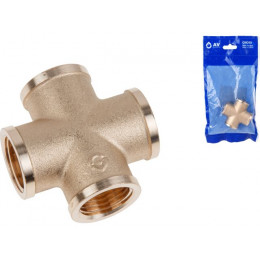 Крестовина 1/2" вн.-вн.-вн.-вн., AV Engineering (инд. упак.)