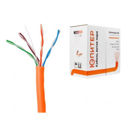 Кабель витая пара U/UTP Cat5E 4х2х24AWG (0.51мм) 305м, CCA, внутр. (ПВХ) Юпитер