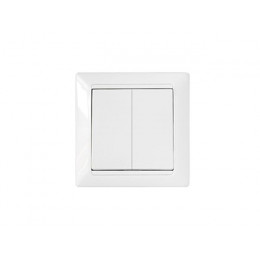 Выключатель 2 клав. (cкрытый, 10А, брызг. защ.) белый, Стиль, Bylectrica