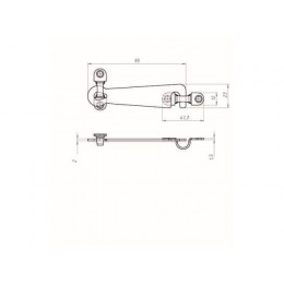 Крючок дверной 75 мм, белый цинк STARFIX