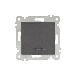 Выключатель 1-клав. (с подсветкой, скрытый, без рамки, винт. зажим) дымчатый, RITA, MUTLUSAN