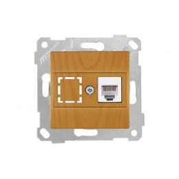 Розетка телефонная 1хRJ12 (скрытая, без рамки) дуб, RITA, MUTLUSAN