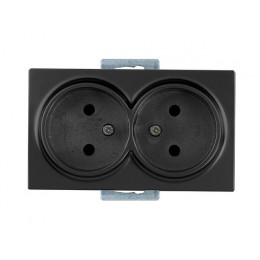 Розетка 2-ая (скрытая, б/з) черная, DARIA, MUTLUSAN