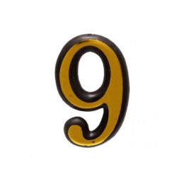Цифра дверная АЛЛЮР БОЛЬШАЯ пластик "9" золото