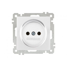 Розетка 1-ая (скрытая, без рамки, б/з) белая, DARIA, MUTLUSAN