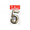 Цифра дверная АЛЛЮР пластик "5" золото