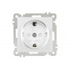 Розетка 1-ая (скрытая, с/з, шторки) белая, ELITRA, MUTLUSAN